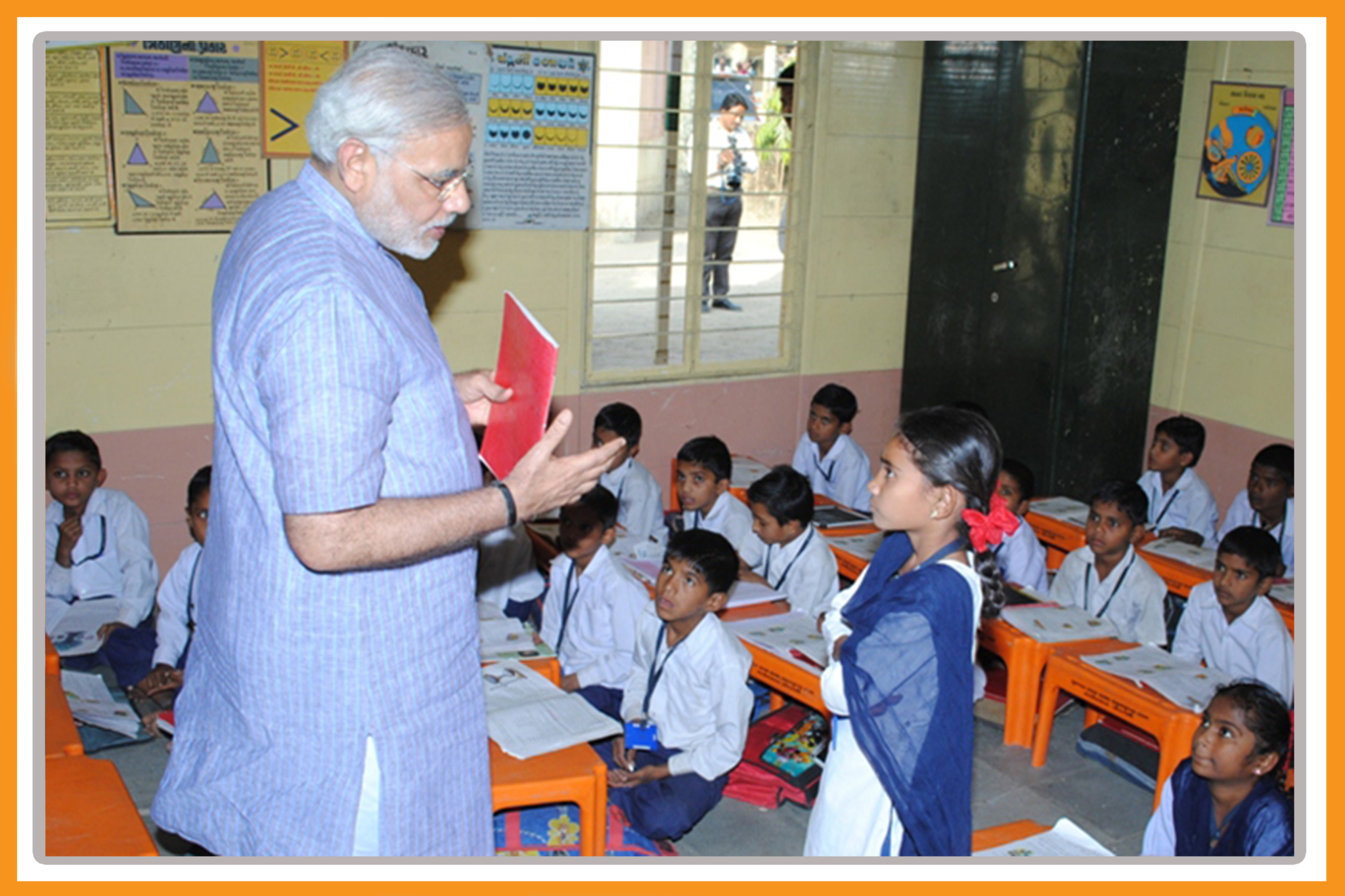Narendra Modi in a classroom setting